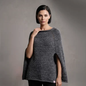 Poncho aus Silk-Mohair-Merino - Unikat