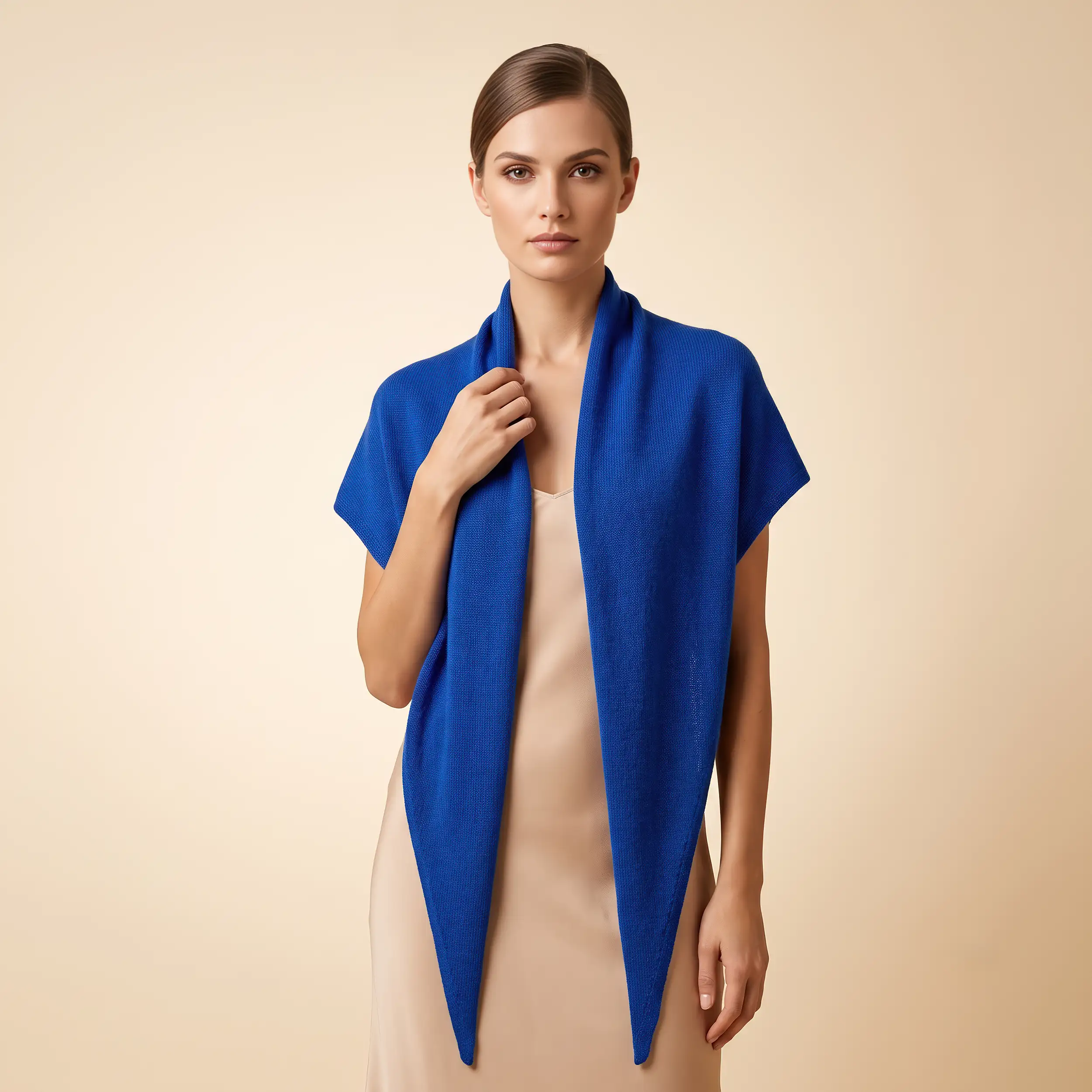 Merino-Tuch in strahlendem Blau (Unikat)